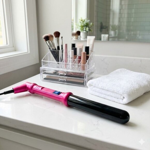 NuMe Magic Curling Wand 25mm Pink & Black Barrel - Picture 2 of 6